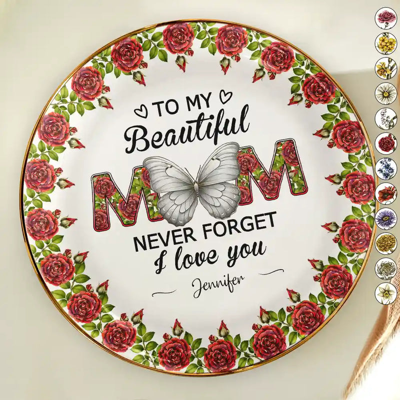 Gift For Mother,Gift For Grandma,Love - Never Forget I Love You - Personalized Round Ring Dish
