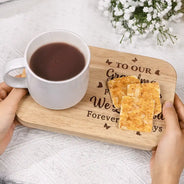 Gift For Grandma, Gift For Grandparents, Gift For Grandpa, Gift For Mother, Love - Never Forget That We Love You Forever And Always - Personalized Serving Board With Cup Holder