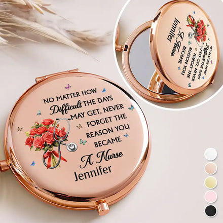 Never Forget The Reason You Became A Nurse - Personalized Compact Mirror