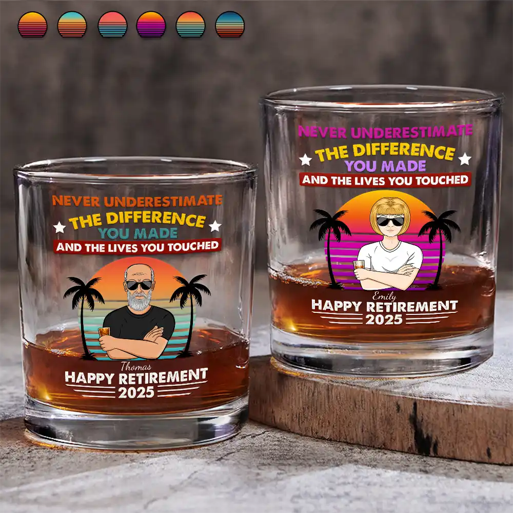 Never Underestimate The Difference You Made - Personalized Whiskey Glass
