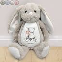 Happy, Gift For Wife, Parents, Gift For Mother, New baby, New Mom, Pregnant Mom - New Baby Baby Shower - Personalized Soft Toy Bunny