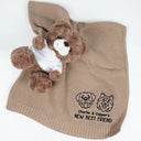 New Dad,New baby,New Mom,Love,Pet Lovers,Dog Lovers - New Best Friend Baby - Personalized Embroidered Knitted Baby Blanket