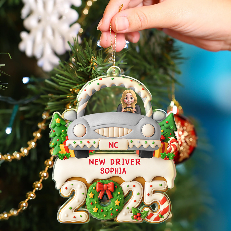 Gift For Yourself,Christmas,Happy - New Driven License - Personalized Custom Shaped Acrylic Ornament