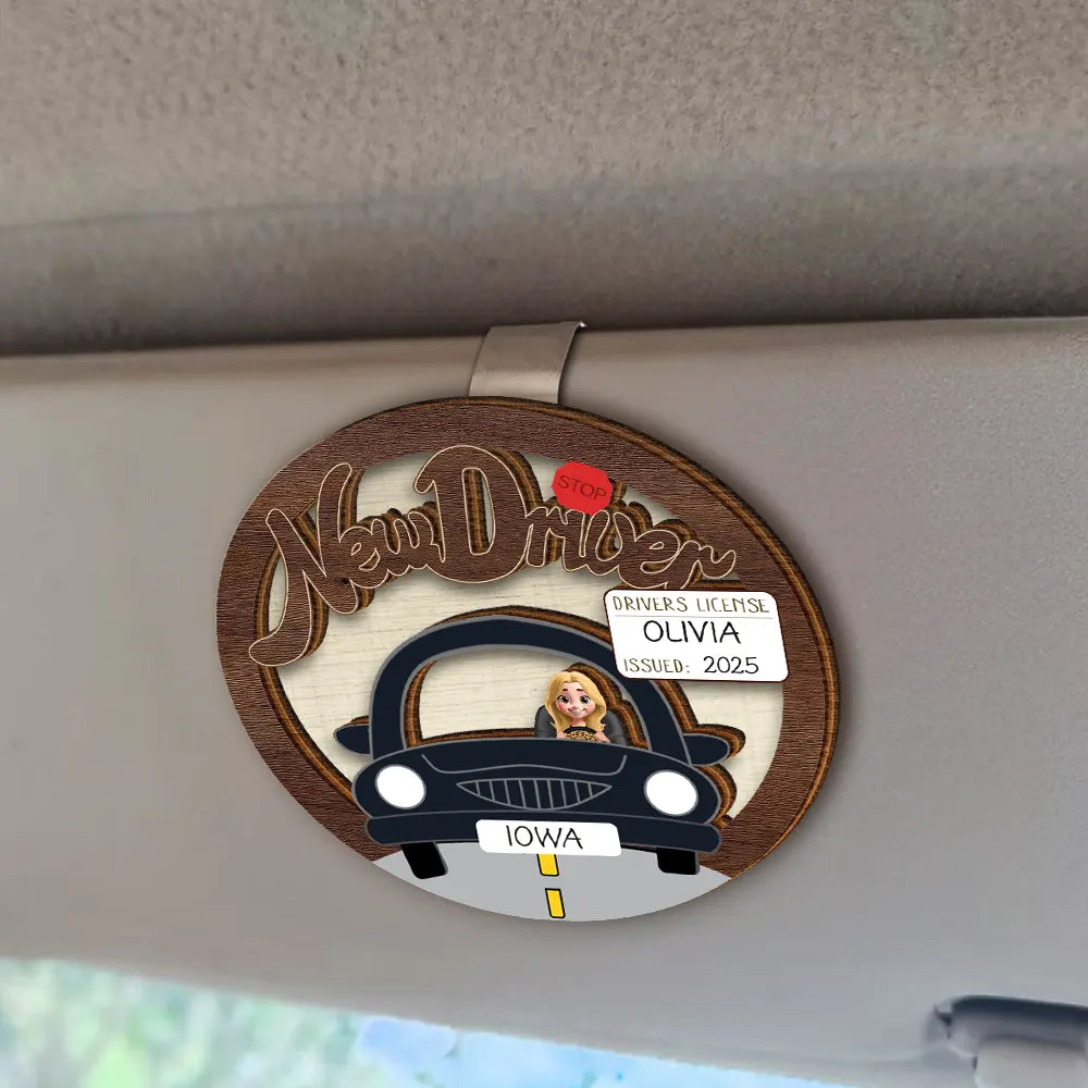 Happy, Gift For Yourself - New Driver - Personalized Custom Shaped Car Visor Clip