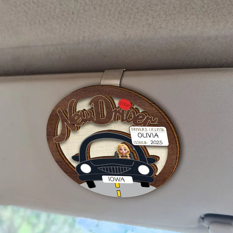Happy, Gift For Yourself - New Driver - Personalized Custom Shaped Car Visor Clip