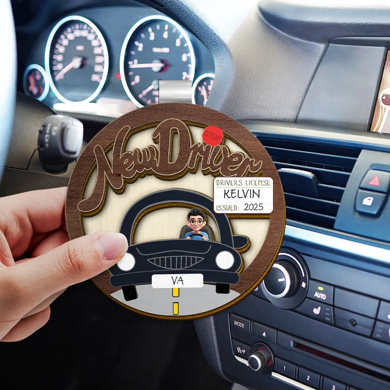 Happy, Gift For Yourself - New Driver - Personalized Custom Shaped Car Visor Clip