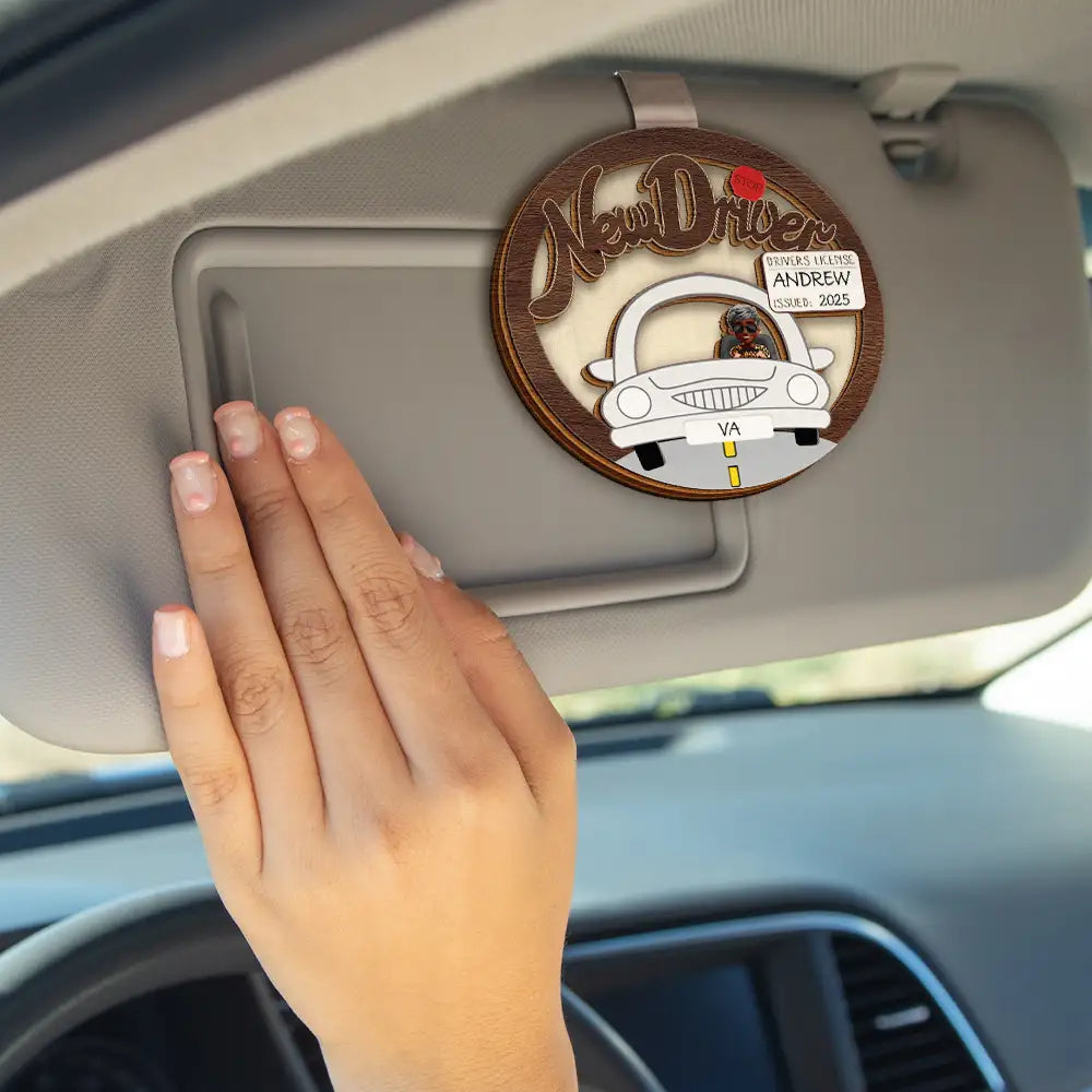 Happy, Gift For Yourself - New Driver - Personalized Custom Shaped Car Visor Clip