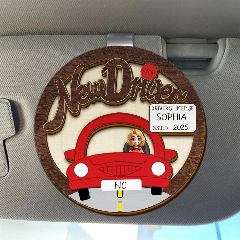 Happy, Gift For Yourself - New Driver - Personalized Custom Shaped Car Visor Clip