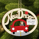 Gift For Yourself, Women, Men - New Driver Christmas - Personalized Wooden Cutout Ornament