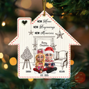 Christmas,Gift For Couples,Happy,Love,Family - New Home New Beginnings New Memories - Personalized Custom Shaped Acrylic Ornament