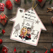 Christmas,Gift For Couples,Happy,Love,Family - New Home New Beginnings New Memories - Personalized Custom Shaped Acrylic Ornament
