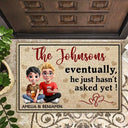 Gift For Couples, Funny - New Version Couple Eventually He Just Hasn‘t Asked Yet - Personalized Doormat