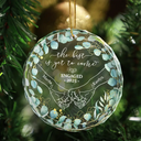 Christmas, Gift For Couples, Gift For Husband, Gift For Wife, Gift For Boyfriend, Gift For Girlfriend, Love - Newly Engaged Couple Holding Hands The Best Is Yet To Come - Personalized Circle Glass Ornament