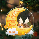 Memorial, Christmas, Dog Lovers, Sad, Dog Mom, Dog Dad, Dog Couple - No Longer By My Side But Forever In My Heart - Personalized Custom Shaped Acrylic Ornament