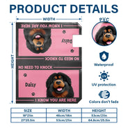 Dog Lovers, Family, Funny - No Need To Knock We Know You Are Here 3D Dog - Personalized Mailbox Cover