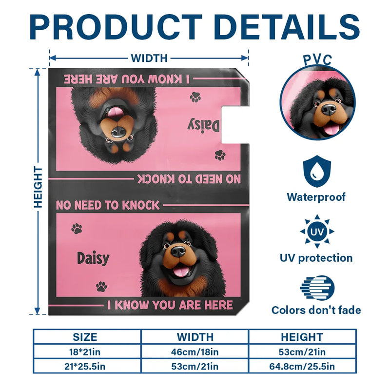 Dog Lovers, Family, Funny - No Need To Knock We Know You Are Here 3D Dog - Personalized Mailbox Cover