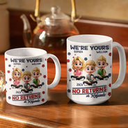 Funny, Parents, Gift For Grandparents, Gift For Mother, Gift For Father, Gift For Grandma, Gift For Grandpa - No Returns Or Refunds Parents - 3D Inflated Effect Printed Mug, Personalized White Edge-to-Edge Mug