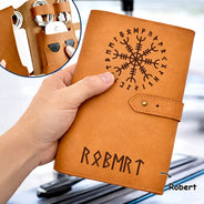 Gift For Women, Gift For Men, Gift For Yourself, Happy - Norse Mythology Viking Runes - Personalized Leather Cable Bag
