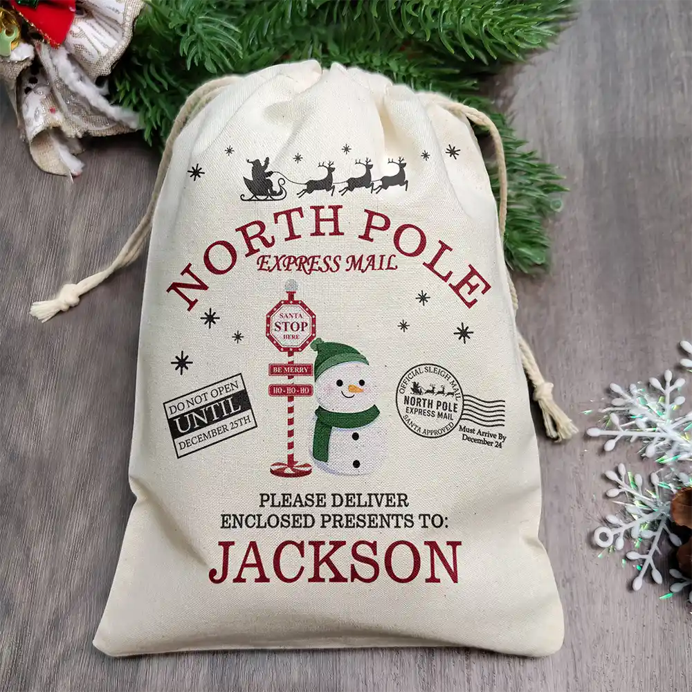 Gift For Kids, Family, Christmas - North Pole Express Mail - Personalized Favor Bag