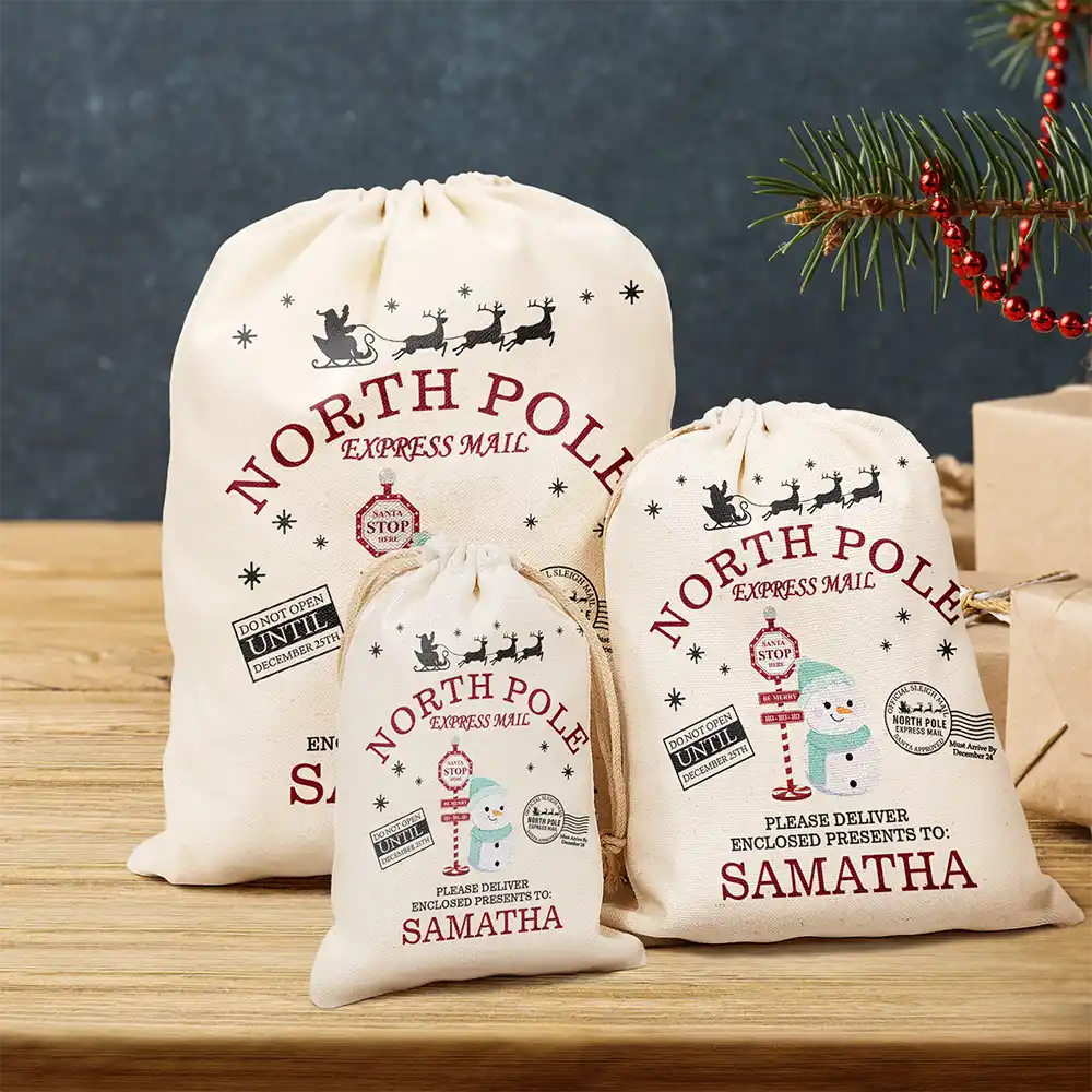 Gift For Kids, Family, Christmas - North Pole Express Mail - Personalized Favor Bag