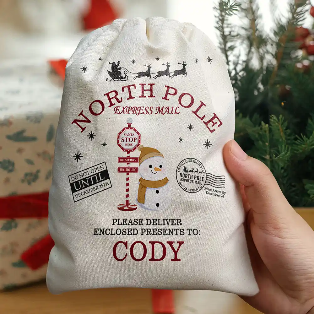 Gift For Kids, Family, Christmas - North Pole Express Mail - Personalized Favor Bag
