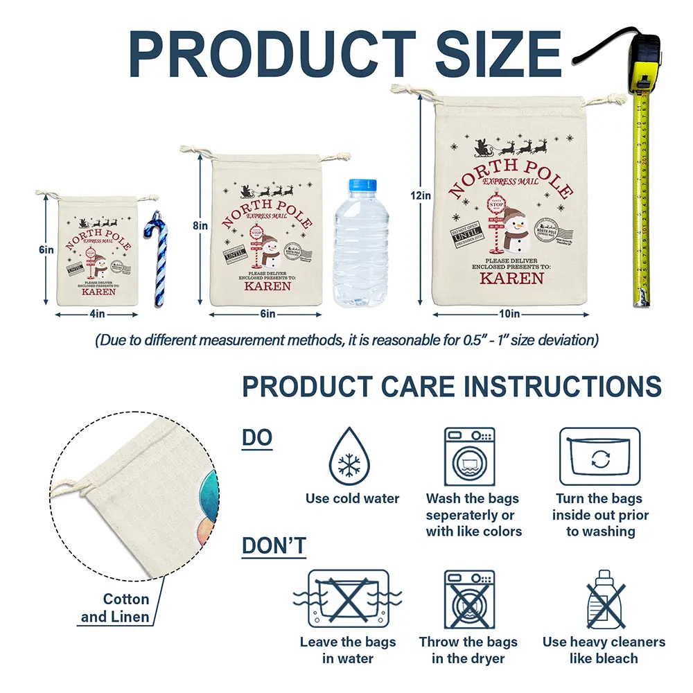 Gift For Kids, Family, Christmas - North Pole Express Mail - Personalized Favor Bag