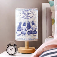 Gift For Bestie, Gift For Women, Christmas, Happy - Not Sisters By Blood But Sisters By Heart - Personalized Fabric Lamp