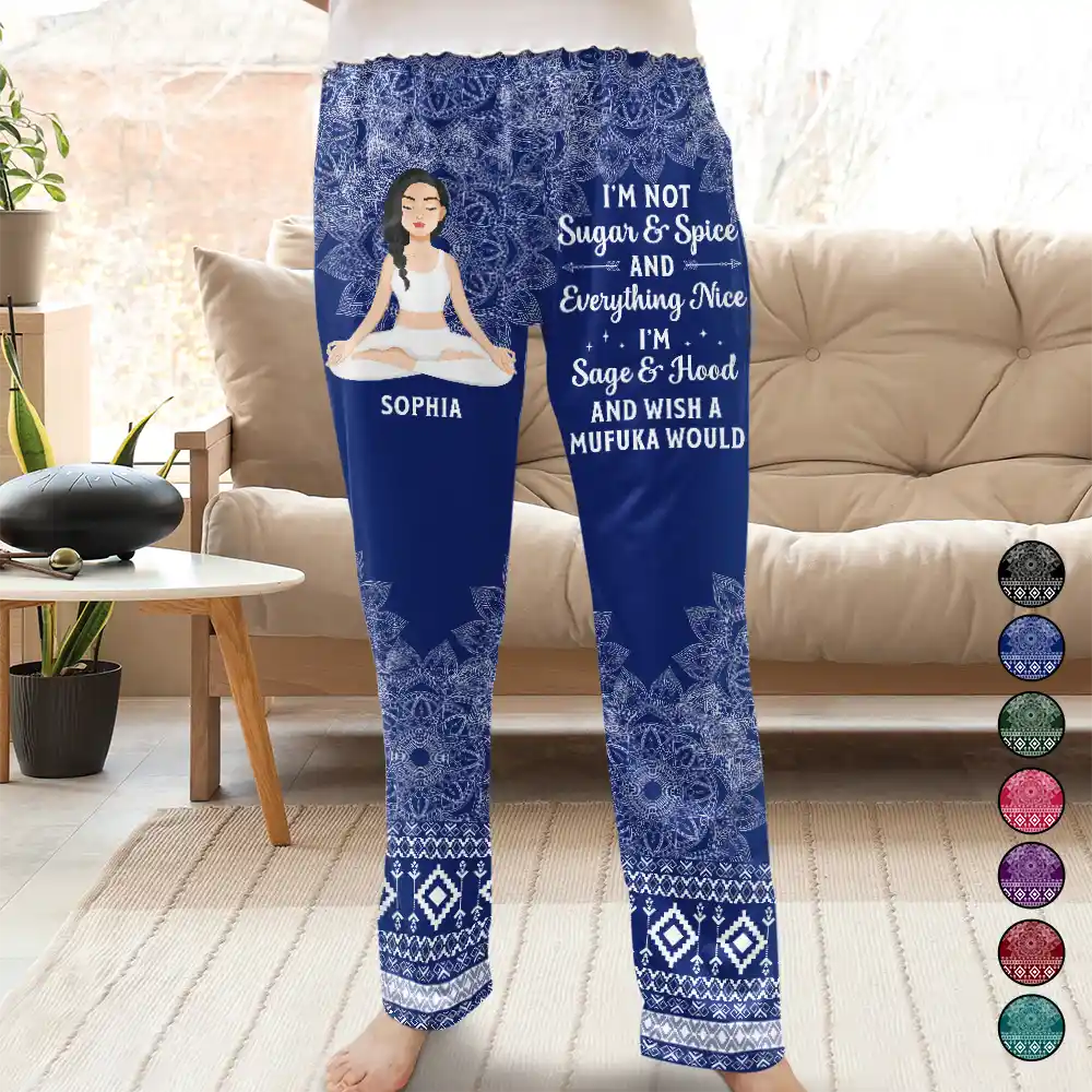 Gift For Yourself, Gift For Women, Gift For Men, Yoga, Funny - Not Sugar And Spice - Personalized Pajama Pants