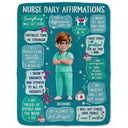 Nurse, Gift For Women, Gift For Men, Happy - Nurse Daily Affirmations - Personalized Fleece Blanket, Sherpa Blanket