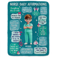 Nurse, Gift For Women, Gift For Men, Happy - Nurse Daily Affirmations - Personalized Fleece Blanket, Sherpa Blanket
