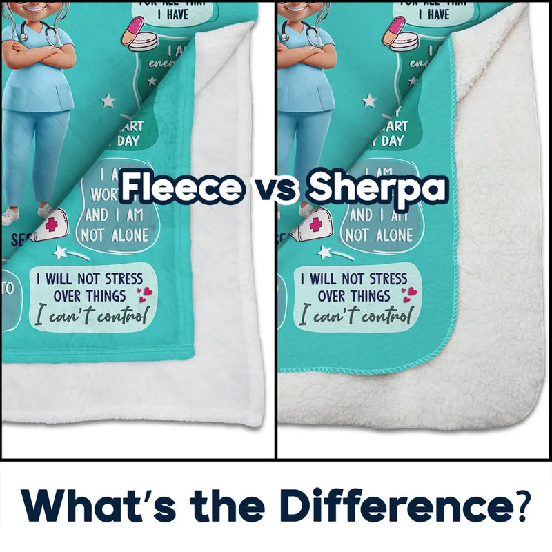 Nurse, Gift For Women, Gift For Men, Happy - Nurse Daily Affirmations - Personalized Fleece Blanket, Sherpa Blanket