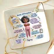 Nurse,Gift For Women,Gift For Men - Nurse Daily Affirmations - Personalized Ring Dish