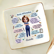 Nurse,Gift For Women,Gift For Men - Nurse Daily Affirmations - Personalized Ring Dish