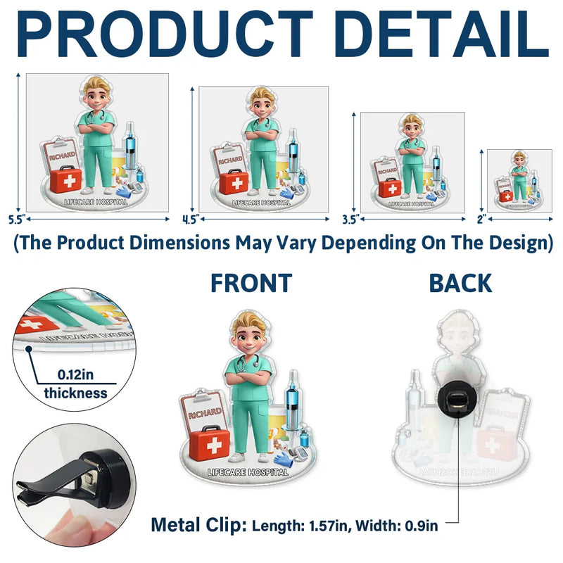 Happy,Nurse,Gift For Yourself - Nurse Happy On The Road - Personalized Acrylic Car Vent Clip