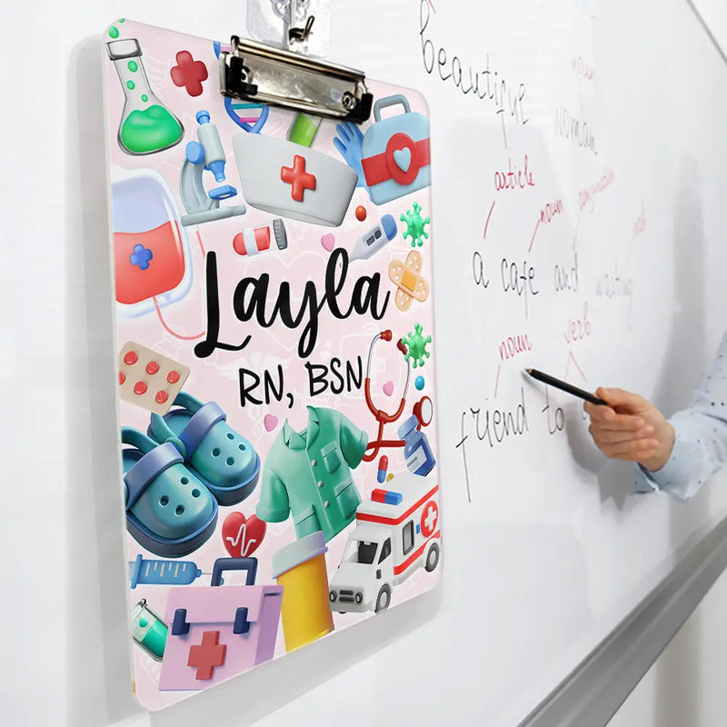 Nurse, Happy - Nurse Life - Personalized Acrylic Clipboard