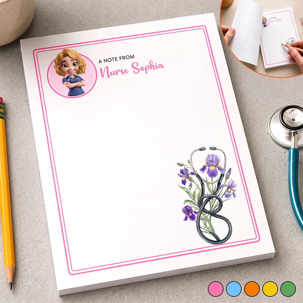 Nurse Birth Flower Note - Personalized Notepad