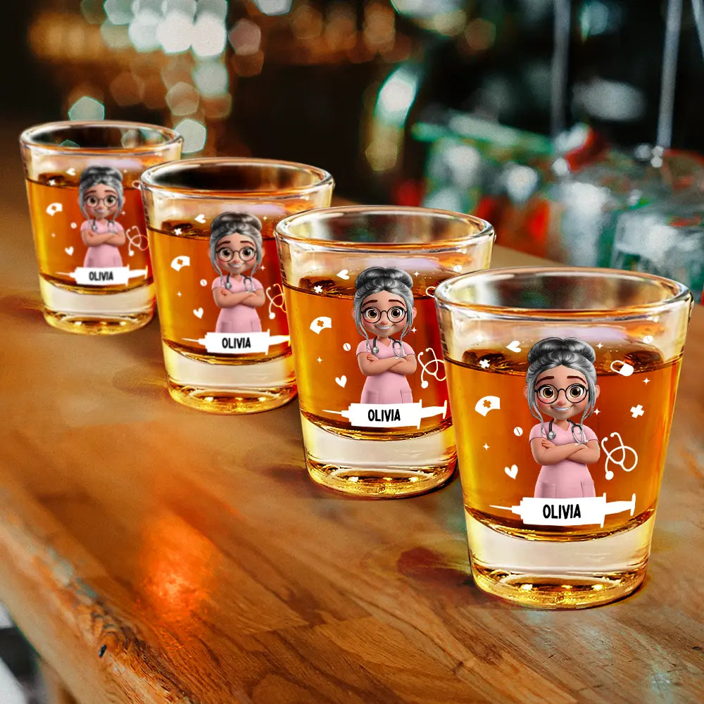 Nurse, Happy - Nurses Need Shots Too - Personalized Shot Glass