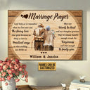 Old Couple Marriage Prayer Custom Poster, Gifts For Wedding, Anniversary, Birthday, Grandparents' Day Gift