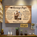 Old Couple Marriage Prayer Custom Poster, Gifts For Wedding, Anniversary, Birthday, Grandparents' Day Gift