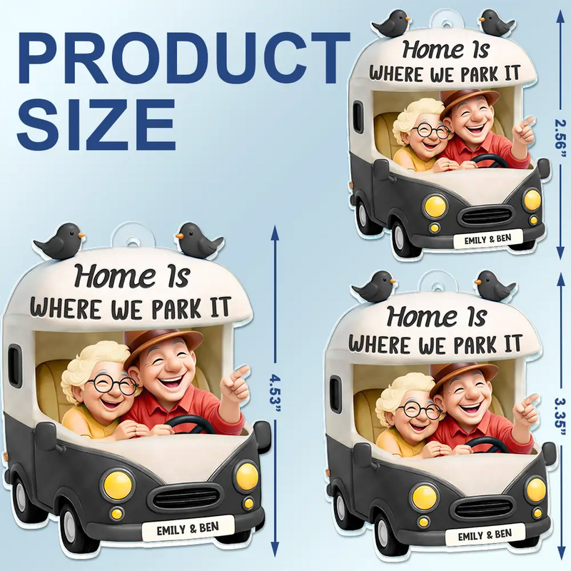 Old Couples,Gift For Wife,Gift For Husband,Camping,Happy - Old Couple Camping Partners For Life - Personalized Acrylic Car Hanger