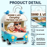 Old Couples,Gift For Wife,Gift For Husband,Camping,Happy - Old Couple Camping Partners For Life - Personalized Acrylic Car Hanger