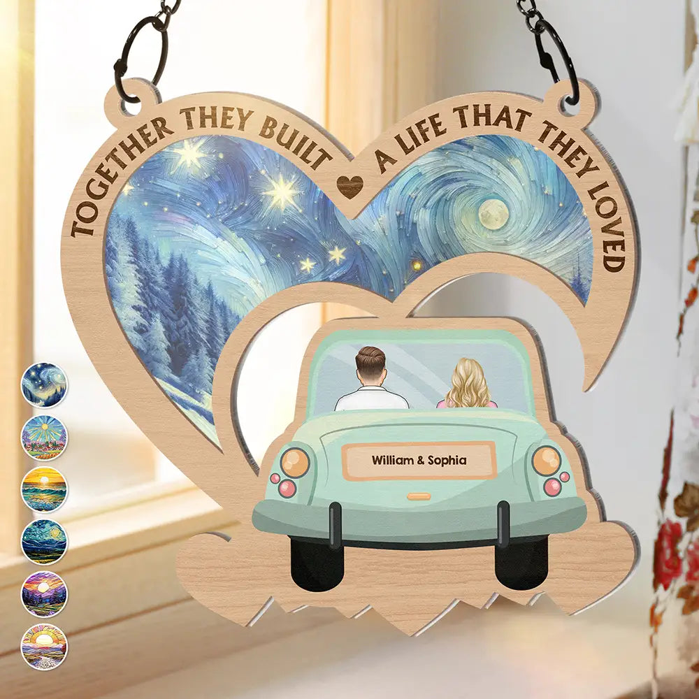 On The Way To Building A Life They Love - Personalized Window Hanging Suncatcher Ornament