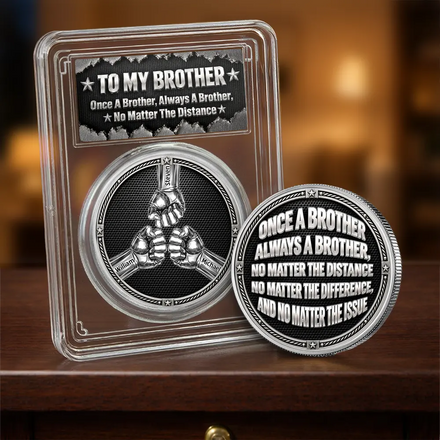 Once A Brother Always A Brother Gift For Brothers Metal Effect - Personalized Commemorative Keepsake Coin