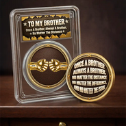 Top Market,Sentimental,Gift For Brother,Gift For Cousin,Christmas,Gift For Sibling,Icon - Once A Brother Always A Brother Gift For Brothers Metal Effect - Personalized Commemorative Keepsake Coin