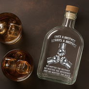 Gift For Brothers,Cousin,Happy - Once A Brother Always A Brother Metal Effect Hand Punch - Personalized Whiskey Bottle