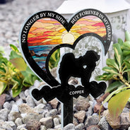 Pet Lovers,Pet Mom,Pet Dad,Dog Lovers,Dog Mom,Dog Dad,Memorial,Sad - Once By My Side Forever In My Heart - Personalized Acrylic Plaque Stake