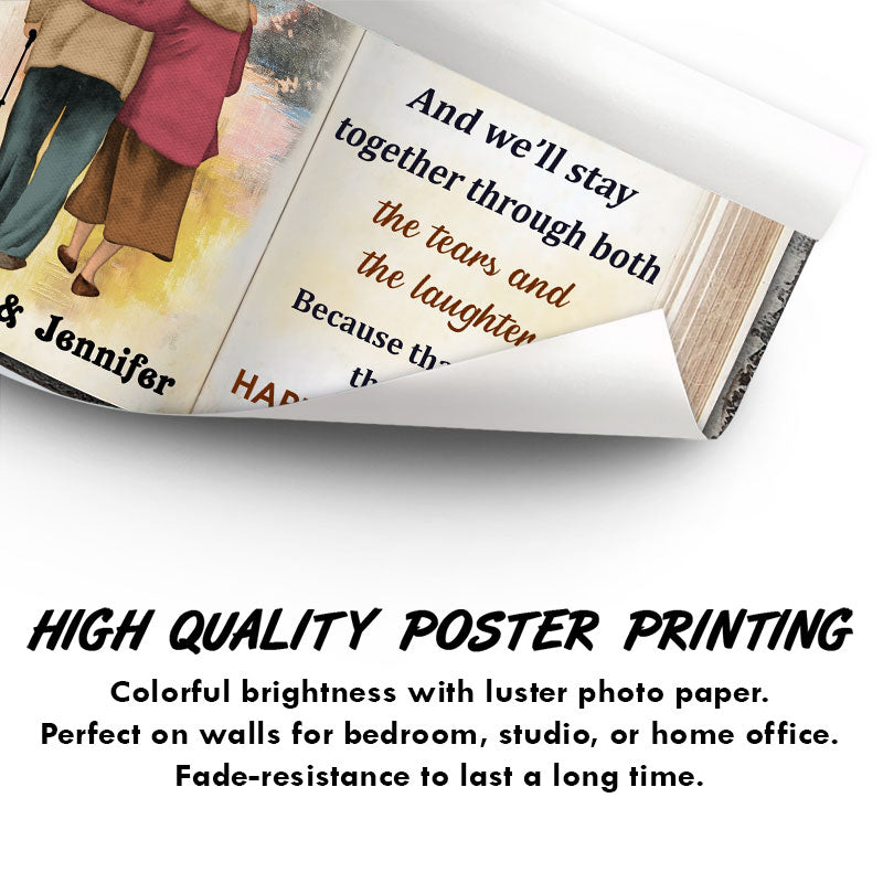 Cadeau commémoratif pour un vieux couple - Affiche personnalisée