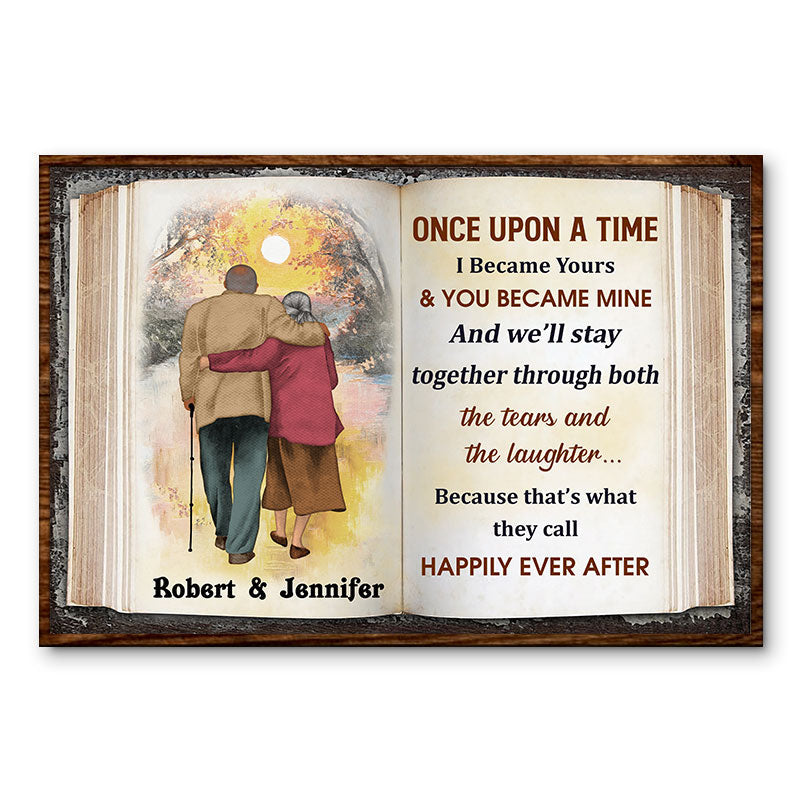 Cadeau commémoratif pour un vieux couple - Affiche personnalisée