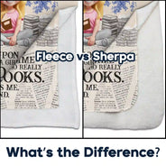 Reading,Gift For Yourself,Gift For Women,Happy - Once Upon A Time Reading Toile Background - Personalized Fleece Blanket, Sherpa Blanket