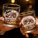 Gift For Father, Dad - Daughters (Young), Dad - Sons, Dad - Children, Dad's Hobby, Funny - One Glass At A Time - Personalized Whiskey Glass
